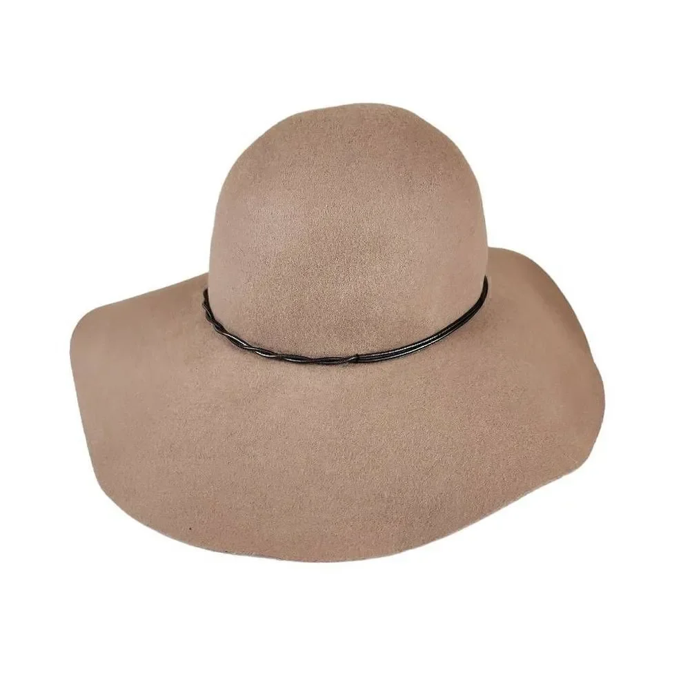 Target- Women’s 100% Wool Floppy Hat Wide Brim with Chain Detail